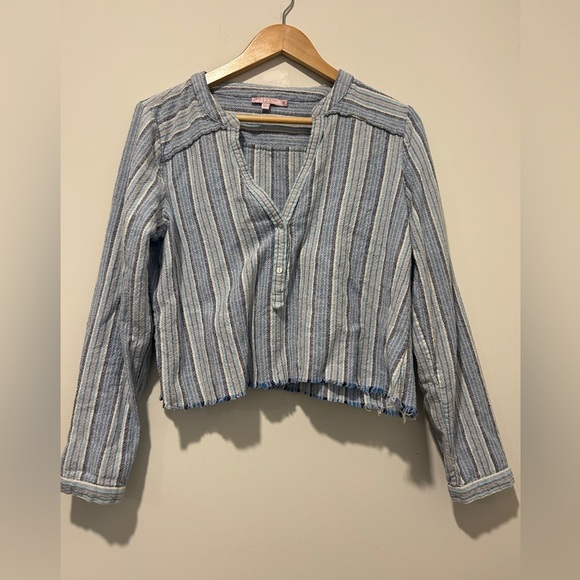 Calypso St. Barth Striped Linen Fringe Tunic SIZE MEDIUM - Picture 1 of 4